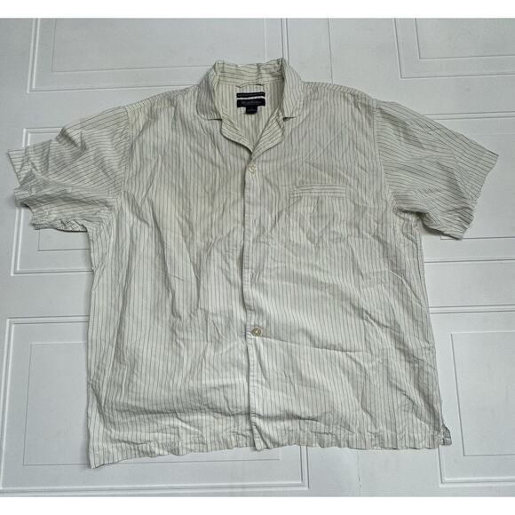 Brooks Brothers Women’s Short Sleeve Knee Length Pajama Top White Striped XL - Picture 1 of 5